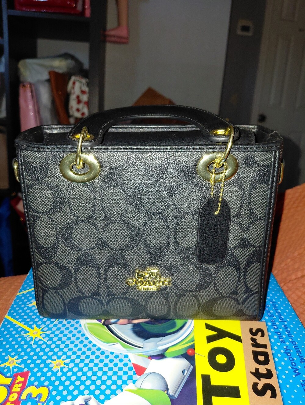 Coach Black Signature Canvas Small Satchel